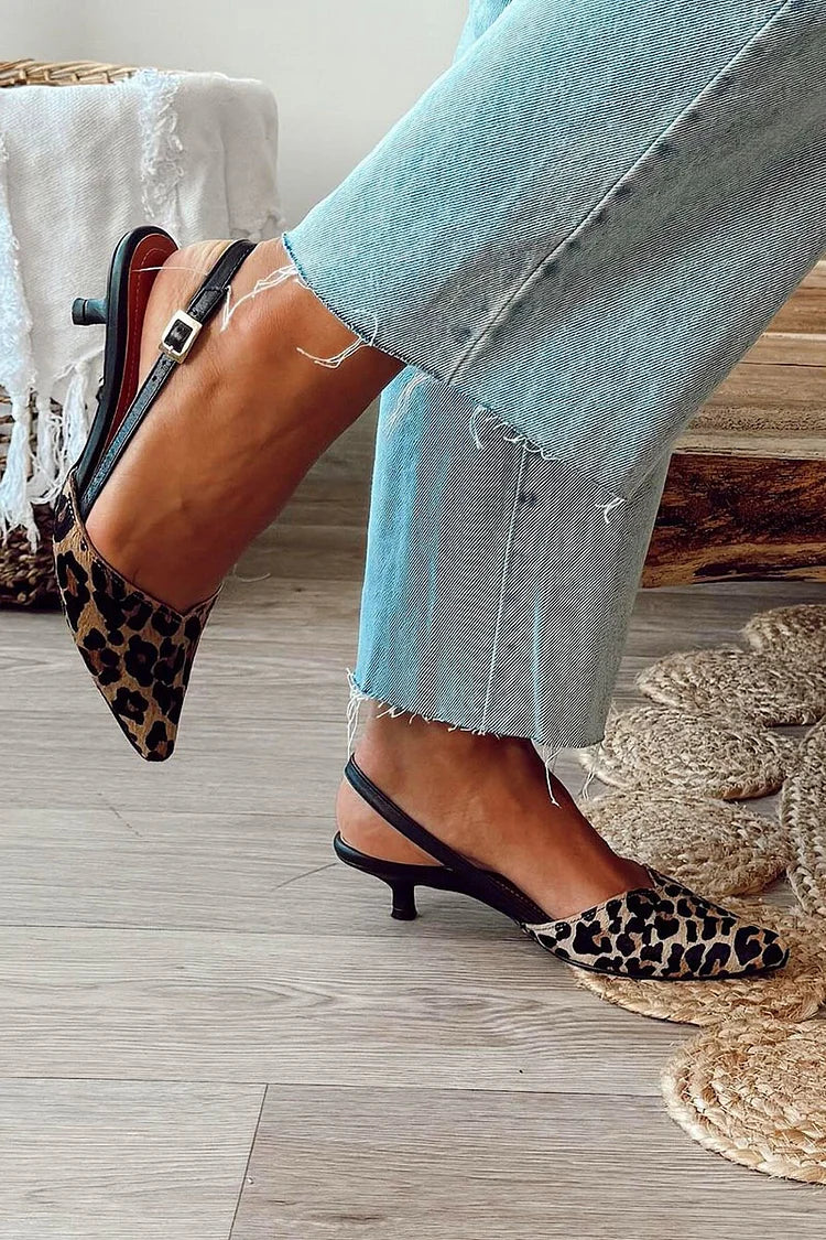 Agnfrid | Elegante slingbacks med dyreprint