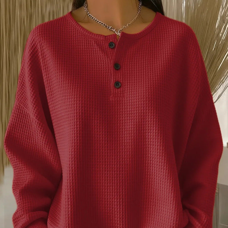 Sofie | Elegant Vaffelstrikket Topp